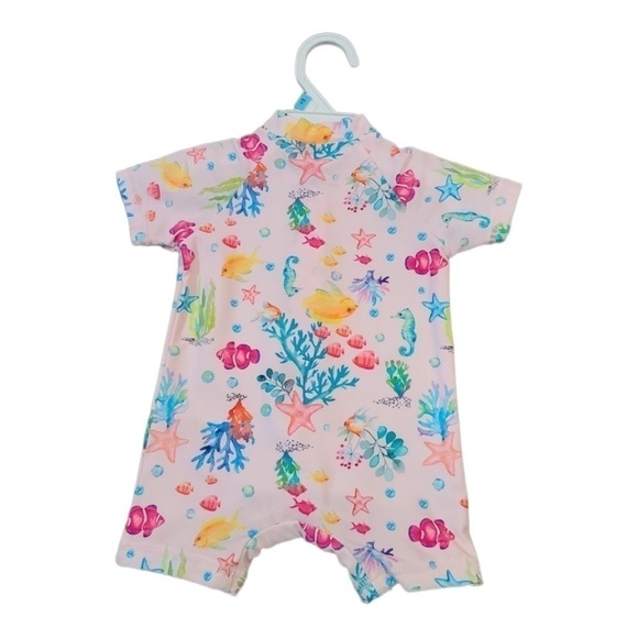 LITTLE Me Surfer Swim Suit With Adorable Under The Sea Print 6-9months - Picture 2 of 2